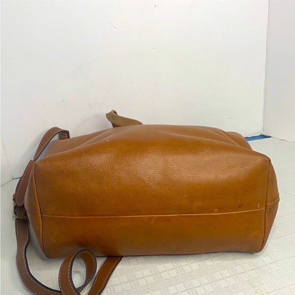 Madewell The Zip-Top Transport Tote with Crossbody strap-Brown Leathe Bag - Picture 9 of 10